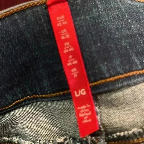 Spanx Jeans Womens Blue Denim Stretch Distressed Ankle Skinny Raw Hem - L - Picture 5 of 8